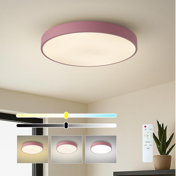Brilagi - Plafonieră LED dimabilă POOL LED/60W/230V 3000-6000K 50 cm roz+telecomandă