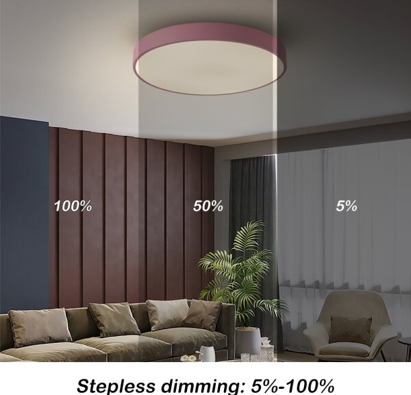 Brilagi - Plafonieră LED dimabilă POOL LED/60W/230V 3000-6000K 50 cm roz+telecomandă