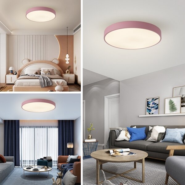Brilagi - Plafonieră LED dimabilă POOL LED/60W/230V 3000-6000K 60 cm roz+telecomandă