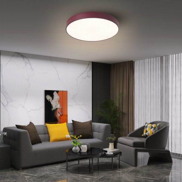 Brilagi LED Plafonieră dimerizabilă POOL LED/36W/230V 3000-6000K 30 cm bordo + telecomandă