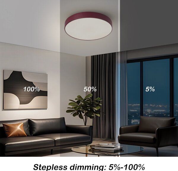 Brilagi LED Plafonieră dimerizabilă POOL LED/36W/230V 3000-6000K 30 cm bordo + telecomandă