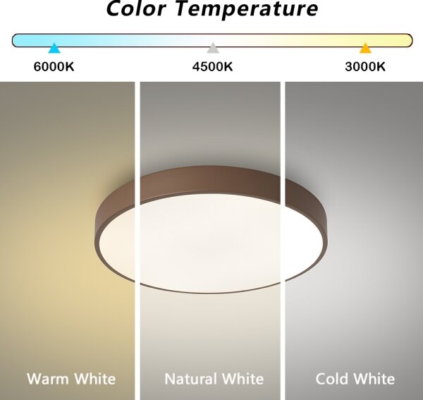Brilagi - Plafonieră LED POOL, 48W, 230V, 3000/4000/6000K, 40 cm, maro