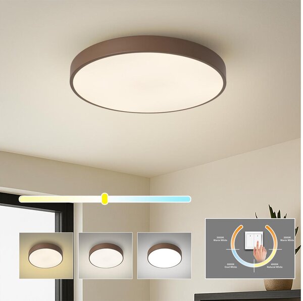 Brilagi - Plafonieră LED POOL, 48W, 230V, 3000/4000/6000K, 40 cm, maro