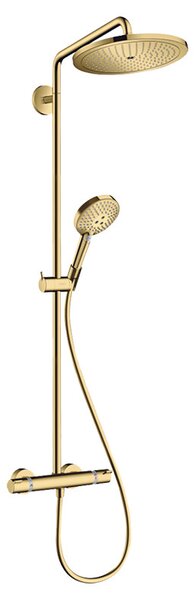 Coloana dus cu baterie si termostat Hansgrohe, Croma Select S, auriu lucios