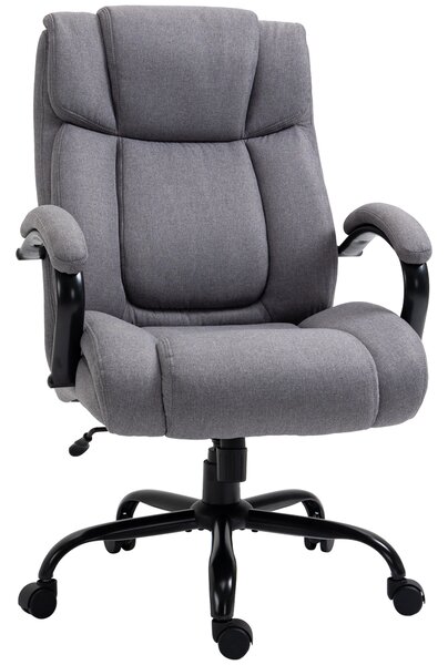 Vinsetto Scaun de birou ergonomic din material tip in, 220 kg, rotativ, reglabil pe înălțime, gri deschis | Aosom Romania