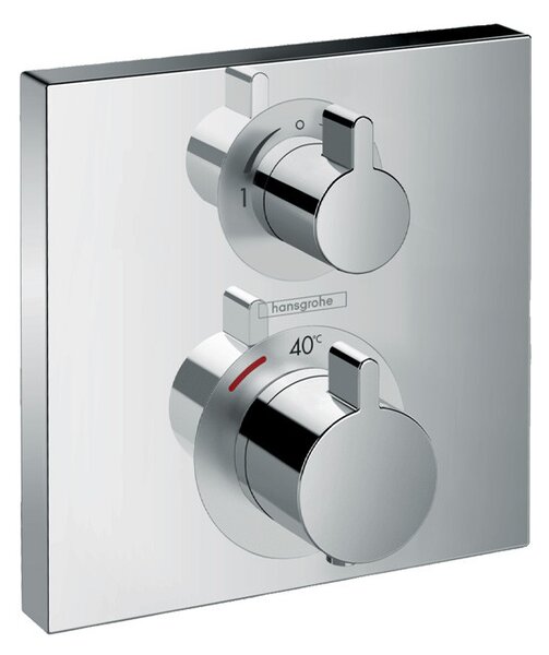Baterie termostatata cada-dus Hansgrohe, Ecostat Square, cu montaj incastrat, crom