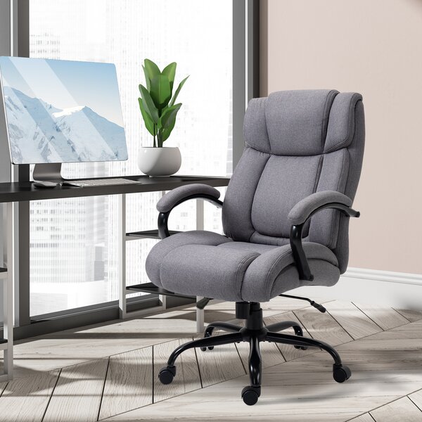 Vinsetto Scaun de birou ergonomic din material tip in, 220 kg, rotativ, reglabil pe înălțime, gri deschis | Aosom Romania
