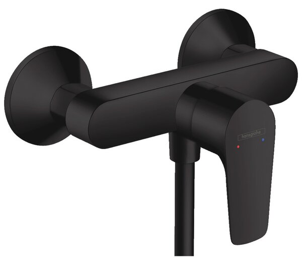 Baterie dus Hansgrohe, Talis E, montaj pe perete, negru mat