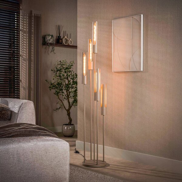 Zijlstra Lampadar Tube, cu 5 becuri, bej, metal, E27, Bej, Camera de zi / sufragerie, Metal, Scandinavă