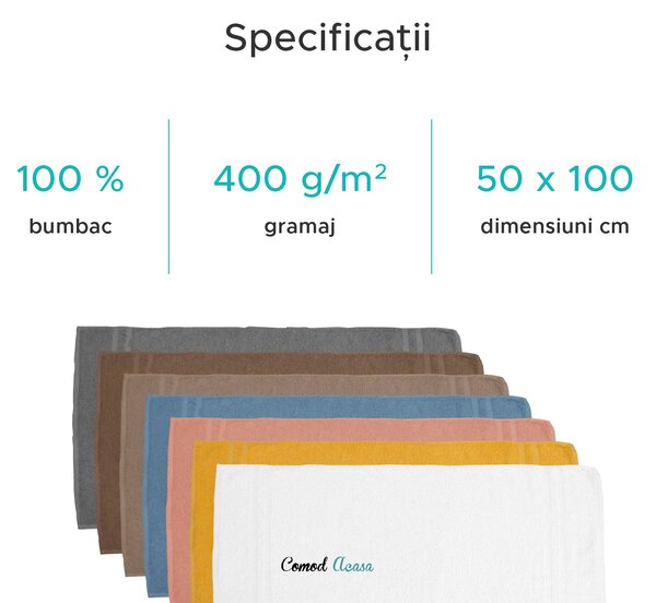 Prosop BASIC DUAL 50 x 100 cm galben, 100% bumbac