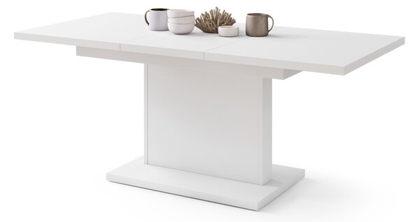 Mazzoni ASTON MINI Alb Mat - MĂSUȚĂ DE CAFEA MODERNĂ EXTENSIBILĂ REGLABILĂ PE ÎNĂLȚIME MASĂ TRANSFORMABILĂ