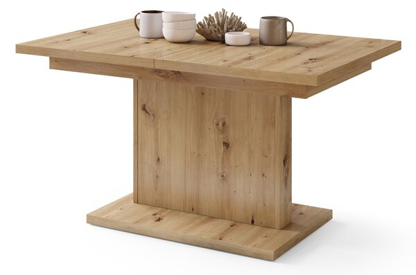 Mazzoni ASTON MINI Stejar Artisan - MĂSUȚĂ DE CAFEA MODERNĂ EXTENSIBILĂ REGLABILĂ PE ÎNĂLȚIME MASĂ TRANSFORMABILĂ
