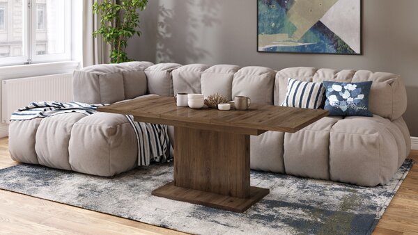 Mazzoni ASTON MINI Nuc Elegant - MĂSUȚĂ DE CAFEA MODERNĂ EXTENSIBILĂ REGLABILĂ PE ÎNĂLȚIME MASĂ TRANSFORMABILĂ