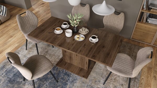 Mazzoni ASTON MINI Nuc Elegant - MĂSUȚĂ DE CAFEA MODERNĂ EXTENSIBILĂ REGLABILĂ PE ÎNĂLȚIME MASĂ TRANSFORMABILĂ