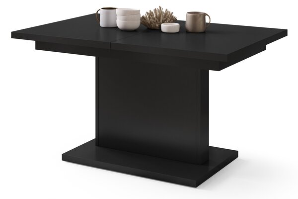 Mazzoni ASTON MINI Negru Mat - MĂSUȚĂ DE CAFEA MODERNĂ EXTENSIBILĂ REGLABILĂ PE ÎNĂLȚIME MASĂ TRANSFORMABILĂ