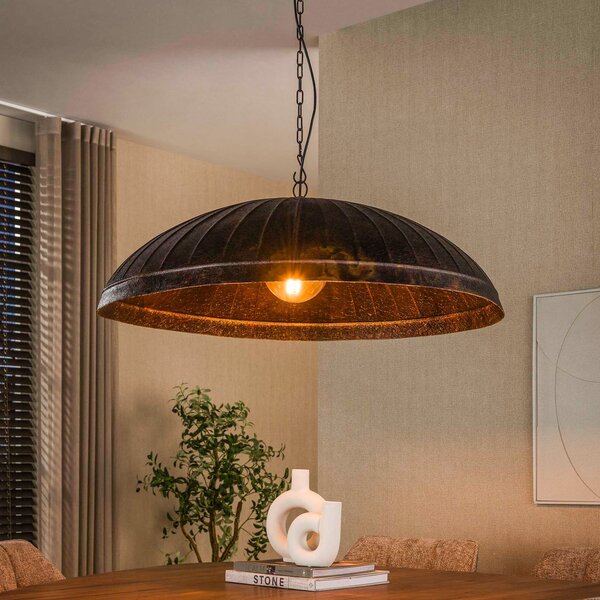 Zijlstra Lampă suspendată Guard, maro, metal, Ø 90 cm, E27, 1 bec, reglabil, Maro / Rugină, Camera de zi / sufragerie, Metal, Casă de țară / Rustic