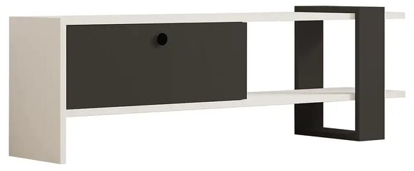 Comoda TV, Funda, alb si antracit, 120 cm