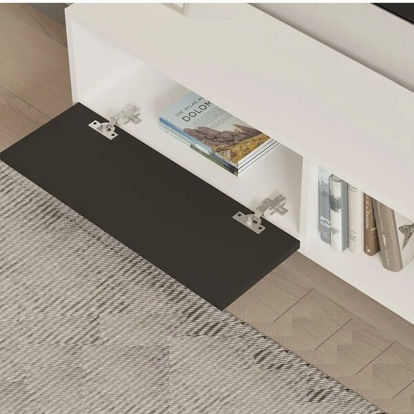 Comoda TV, Funda, alb si antracit, 120 cm
