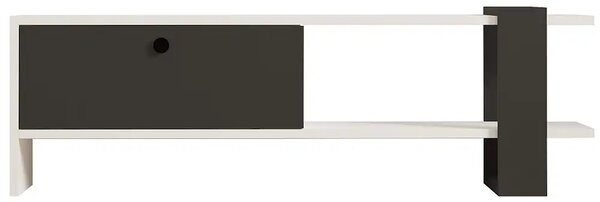 Comoda TV, Funda, alb si antracit, 120 cm