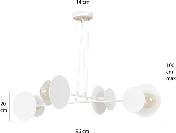 Emibig Idea lampă suspendată 4x15 W alb 793/4
