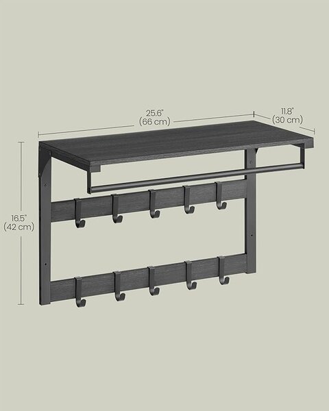 Cuier Vasagle Gri 65x30x42 cm