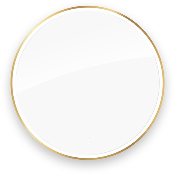 Oltens Nordlis oglindă 80x80 cm rotund cu iluminare cu covoraș de încălzire auriu 64101800