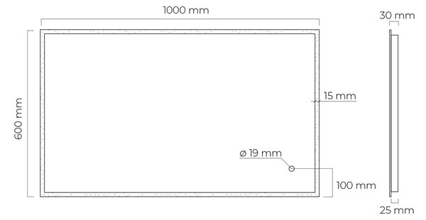 Oltens Nordlis oglindă 60x100 cm dreptunghiular cu iluminare da 64106000