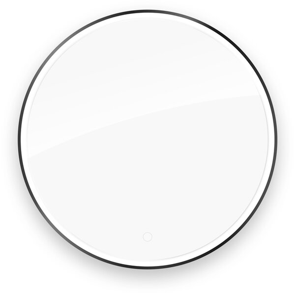 Oltens Nordlis oglindă 80x80 cm rotund cu iluminare cu covoraș de încălzire negru 64101300