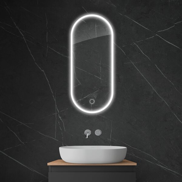 Oltens Nordlis oglindă 40x90 cm oval cu iluminare cu covoraș de încălzire 64103000