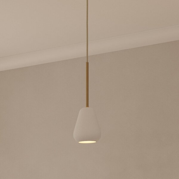 Nuura Aps Lampă suspendată Anoli Spot, Ø 10 cm, alb/auriu, metal, reglabil, Alb, Camera de zi / sufragerie, Metal, Scandinavă
