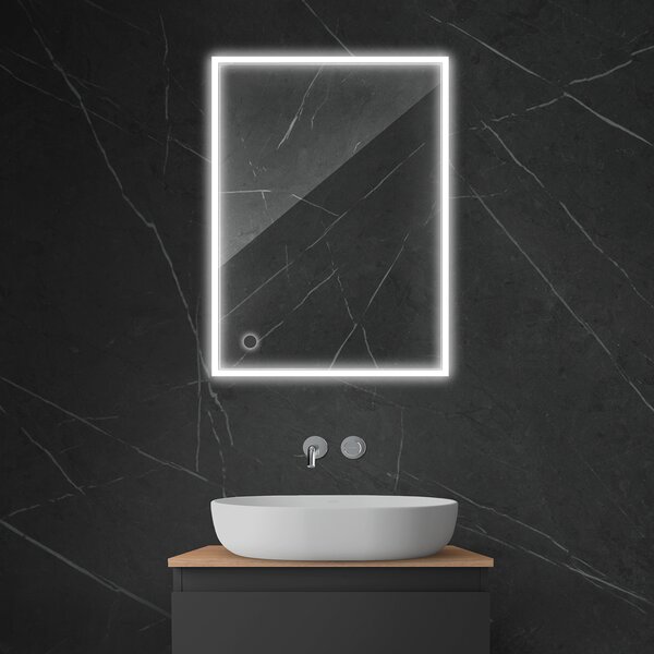 Oltens Nordlis oglindă 60x80 cm dreptunghiular cu iluminare cu covoraș de încălzire 64105000