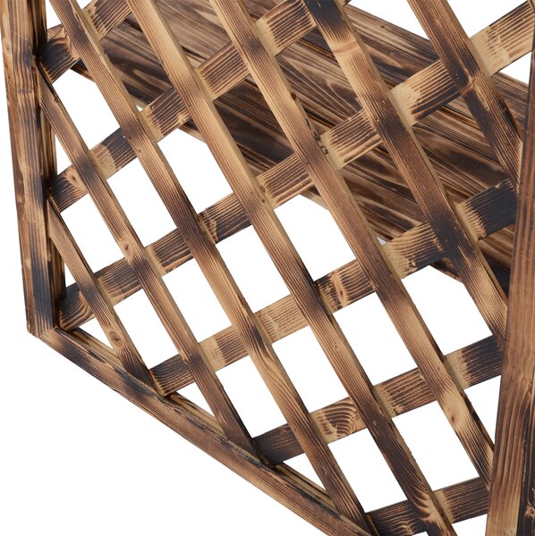 Suport Ghivece Flori Outsunny cu 3 Etajere, Lemn de Brad, 80x40x150cm| Aosom RO | Aosom Romania