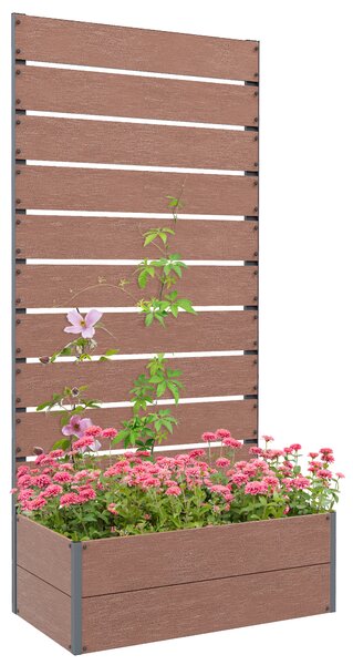 Outsunny Ghiveci de Gradina cu Spalier pentru Plante Cataratoare, Vita de Vie, Flori, Pat Independent Ridicat pentru Gradina, de Exterior