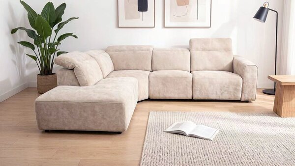 Colțar dumonde cu recliner electric, tetiere reglabile Leonidas 280x246 cm