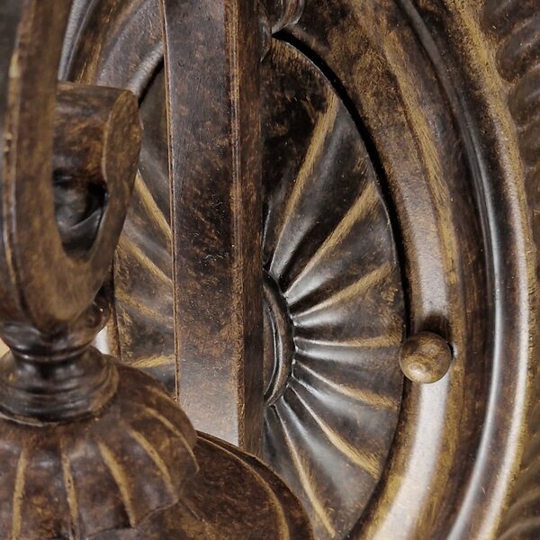 Elstead Aplică de perete Drawing Room, cu 1 bec, maro/crem, reglabil, Maro / Rugină, Camera de zi / sufragerie, Metal, Antichitate