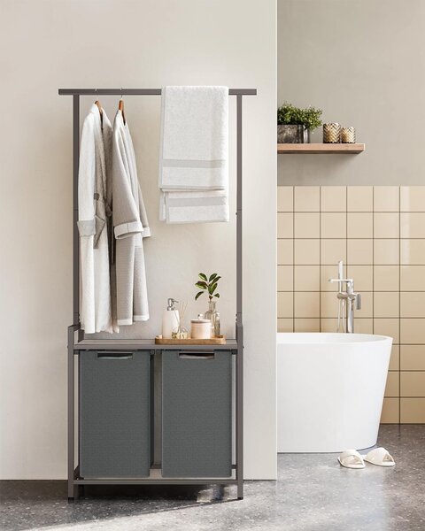 Cos de rufe, Vasagle, Maro-Negru, 73x33x175 cm