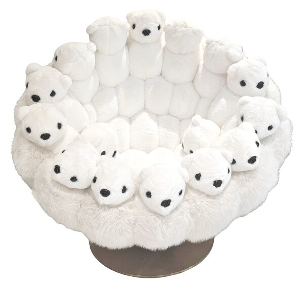 Fotoliu dumonde cu design unic si sezut confortabil din spuma high-density, Polar Bear 100x90 cm