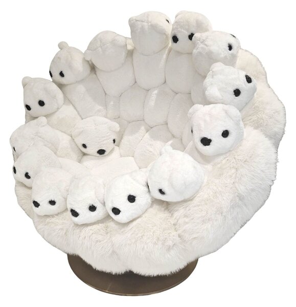 Fotoliu dumonde cu design unic si sezut confortabil din spuma high-density, Polar Bear 100x90 cm