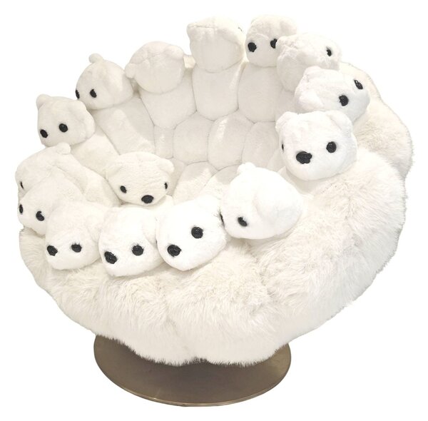 Fotoliu dumonde cu design unic si sezut confortabil din spuma high-density, Polar Bear 100x90 cm