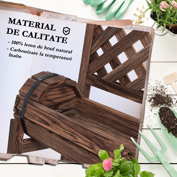 Outsunny Strat de Gradină Înălțat cu Grilaj pe 2 Nivele, Jardinieră din Lemn cu Picioare și Orificii de Scurgere | Aosom Romania