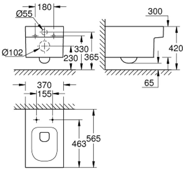 Grohe Cube Ceramic vas wc agăţat fără margine alb 3924500H