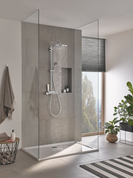 Grohe Vitalio Joy set de duș perete cu termostat cu duș de ploaie StarLight Chrome 26401001