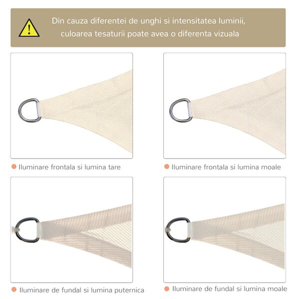 Outsunny Acoperiș Perdea Parasolar Dreptunghiular Protecție UV PE Crem pentru Grădină 4x6m | Aosom Romania