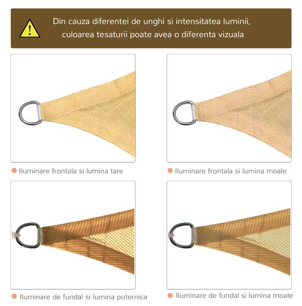 Outsunny Cort Parasolar Dreptunghiular din PE Protecție UV Culoare Nisip pentru Evenimente 4x6m | Aosom Romania