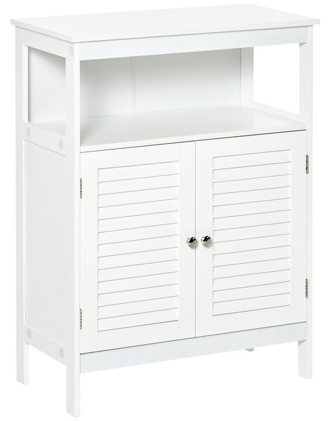 Dulapior pentru baie cu usi cu doua canaturi economie spatiu rezistent la umezeala din MDF alb 60 x 30 x 81.6cm kleankin | Aosom Romania