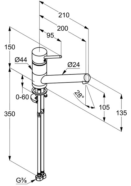 Kludi Scope baterie bucătărie pe picior crom 339330575