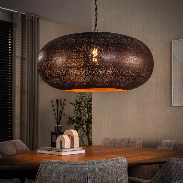 Zijlstra Lampă suspendată Cielo, Ø 90 cm, cupru, metal, E27, 1 bec, reglabil, Cupru, Camera de zi / sufragerie, Metal, Antichitate