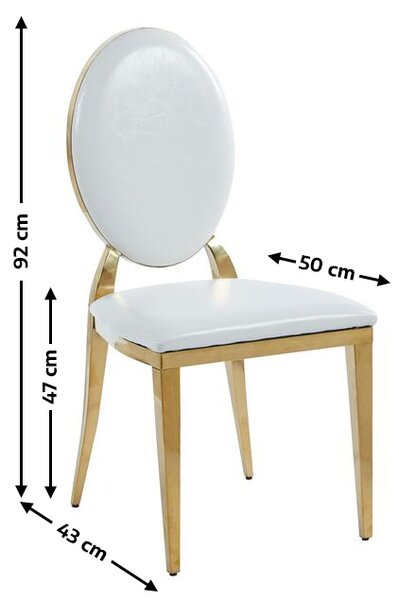 Scaun Living White Top Gold KJC166