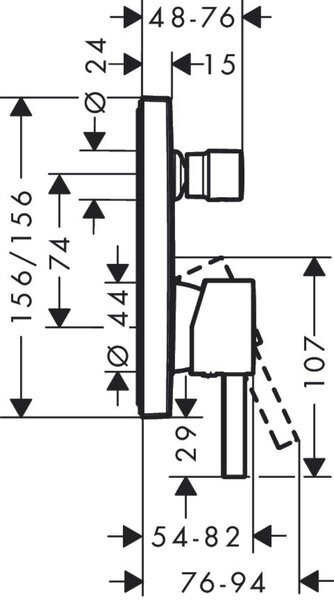 Hansgrohe Finoris baterie cadă-duș ascuns crom 76415000