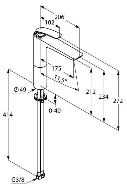 Kludi Balance baterie lavoar stativ alb 522969175